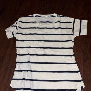 Madewell black and White Striped Tee